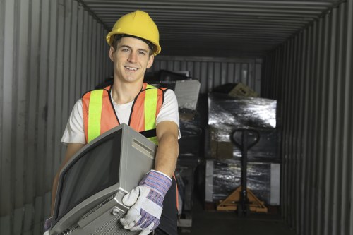 Various types of construction debris sorted for clearance